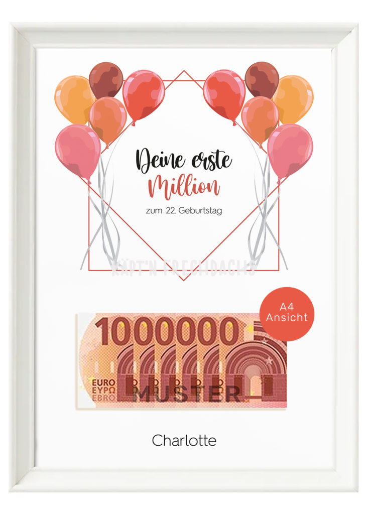 Deine Erste Million Geschenk Poster Geburtstag Käpt'n Frechdachs